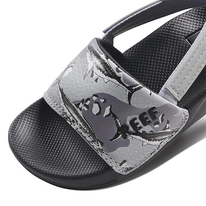 Reef Boy's Little One Slide Sandal, Grey Camo Shark, 8 Kid