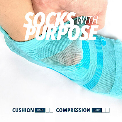 OS1st TA4 Thin Air No Show Running Socks with special ventilation feature for men & women, lightweight, and breathable design (US, Alpha, Large, Regular, Regular, Blue Shift)
