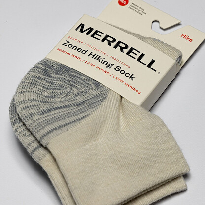 Merrell Unisex Zoned Quarter Hiker Socks White (1 pair) - MEA33528Q1B4001-WHITE
