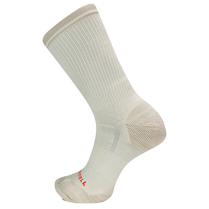 Merrell Unisex Zoned Lightweight Merino Wool Hiking Crew Socks White (1 pair) - MEA33766C1B4001-WHITE