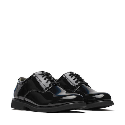 Thorogood Men's Uniform Classics Soft Toe Shoe Black High-Gloss Poromeric - 831-6031