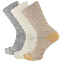 Merrell Unisex Trekker Outdoor Crew Socks (3 Pairs) Tan Assorted (3 Pairs) - MEA33507C3B2001
