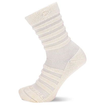 Merrell Men's and -Women's After Sport Reverse Terry Crew Socks-1 Pair Pack-Soft Acrylic and Cushioned Comfort, Cream, Small-Medium