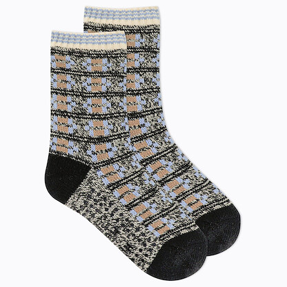 Merrell Men's and Women's Cozy Sherpa-Lined Slipper Socks 6 Pair Pack, Black, S/M