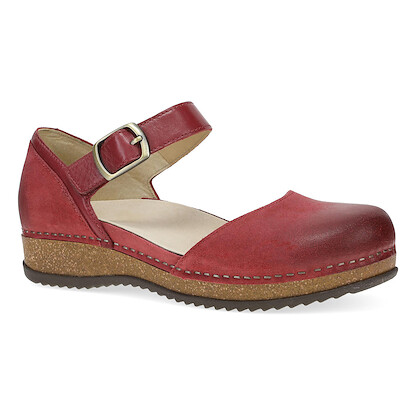 Dansko Women's Mae Mary Jane Red Burnished Suede - 9613405300