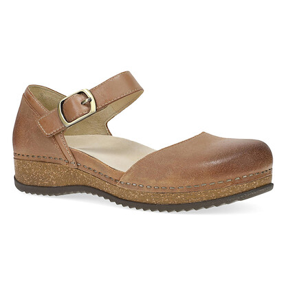 Dansko Women's Mae Mary Jane Tan Burnished Suede - 9613645300