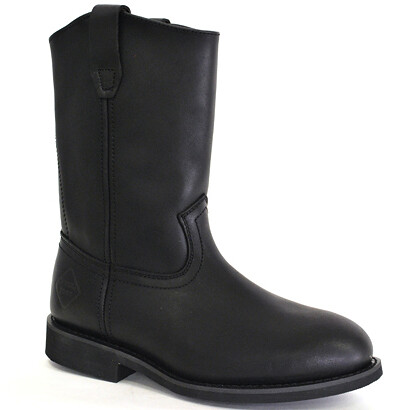 WORK ZONE Men's 10" Steel Toe Pull On Work Boot Black - S998 BLK