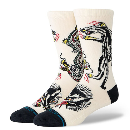 Stance Unisex Bert Krak X Stance Battle Crew Socks Cream - A555C26BAT-CRM