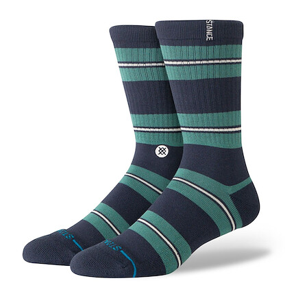 Stance Unisex Caesar Stripe Crew Socks Green - A556C26CAE-GRN