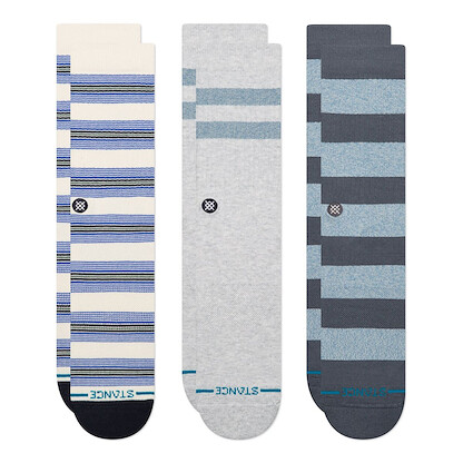 Stance Unisex Sako Crew Socks 3 Pack White - A556C26SAK-WHT