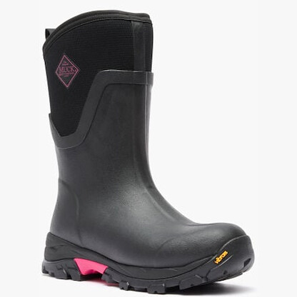 Muck Boot Company Women's Arctic Ice Mid Boot + Vibram Arctic Grip A.T. Black/Hot Pink - ASVMA404