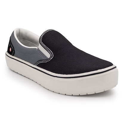 AIRWALK SAFETY Men's Venice Slip-On Composite Toe EH Work Shoe Black/Castle Rock Canvas - AW7003