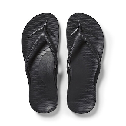 Archies Unisex Arch Support Flip Flops Black - BLK-HAS