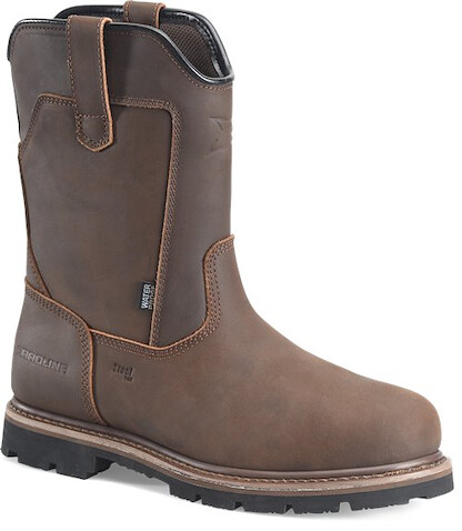 CAROLINA Men's 10" Ranch Wellington Waterproof Steel Toe SR EH Work Boot Chocolate Brown - CA3600