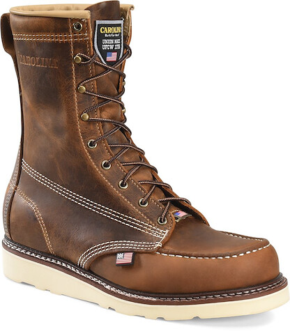 CAROLINA Men's 8" Amp USA Soft Toe Wedge Work Boot Brown - CA8012