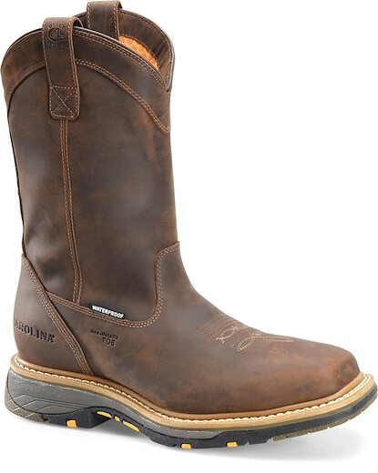 CAROLINA Men's 11" Actuator Composite Toe Waterproof Pull On Roper Work Boot Dark Brown - CA8535