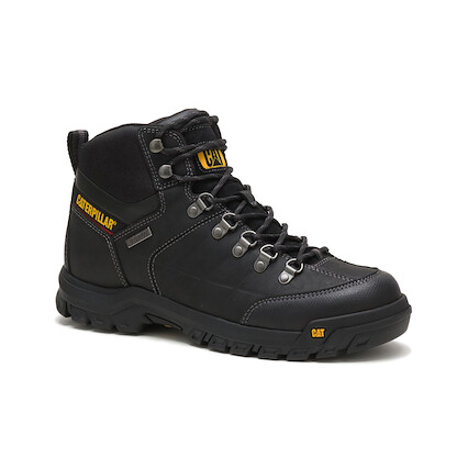 CATERPILLAR WORK Men's Threshold Soft Toe Waterproof Work Boot Black - P74129