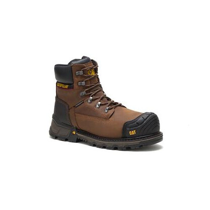 CATERPILLAR WORK Men's Excavator XL 6" Waterproof Composite Toe Work Boot Dark Brown - P90991
