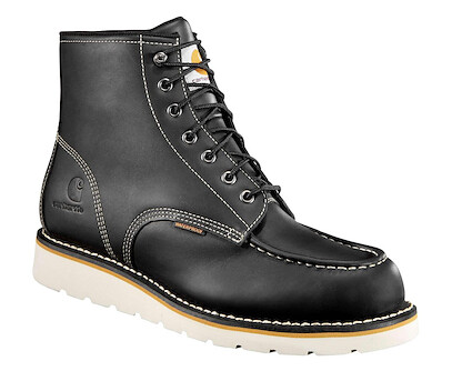 Carhartt Men's 6" Moc Toe Wedge Soft Toe Waterproof Work Boot Black Oil Tanned - CMW6191