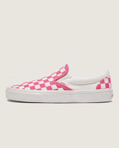 VANS Kids' Classic Slip-On Checkerboard Shoe Honeysuckle Pink/White -  VN000CYGCHL