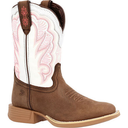 Durango Unisex Big Kids' 8" Lil' Rebel Pro™ by Durango Western Boot Trail Brown/White - DBT0242Y