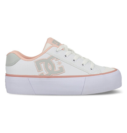 DC Shoes Women's Chelsea Platform Sneaker White/Grey/Blush - DC01655020-WHGYBS