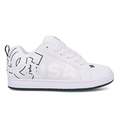DC Shoes Men's Court Graffik Skate Shoe White/Green - DC01661114-WHTGRN