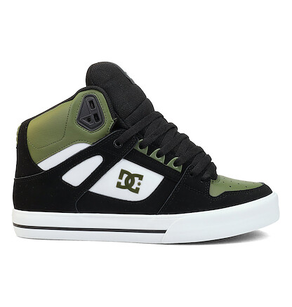 DC Shoes Men's PURE High Top Skate Shoe Olive/Black/White - DC01798012-OVBKWH