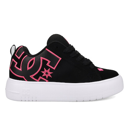 DC Shoes Women's Court Graffik Platform Shoes Black/Pink/White - DC02422001-BKPKWH