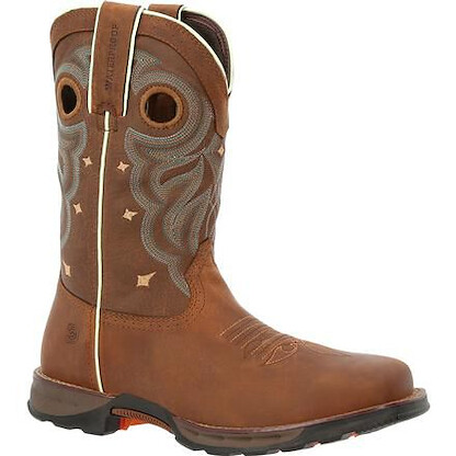 DURANGO WORK Women's 10" Maverick Steel Toe Waterproof Western Work Boot Rugged Tan - DRD0416