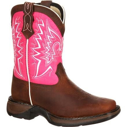 Durango Girls' Big Kids' Lil Durango® Let Love Fly Western Boot Brown/Pink - DWBT094