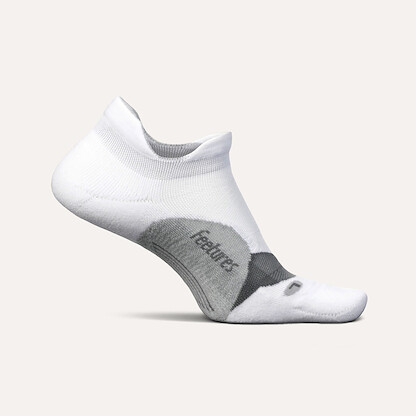 Feetures Unisex Elite Light Cushion No Show Tab Socks White - E5030158