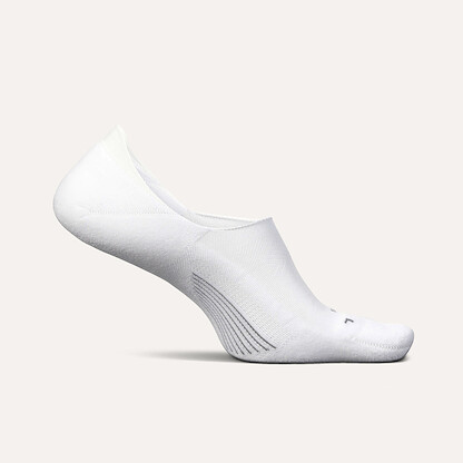 Feetures Unisex Elite Light Cushion Invisible Socks White - E702158