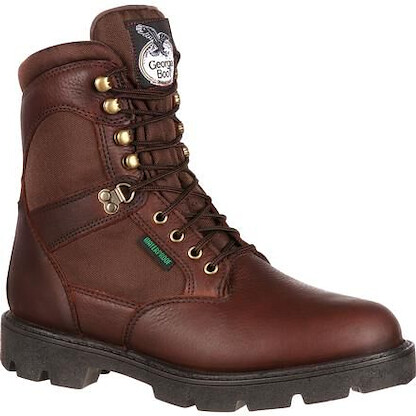 GEORGIA BOOT Men's 8" Homeland Soft Toe Waterproof Work Boot Brown - G108