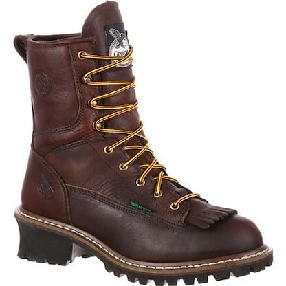 GEORGIA BOOT Men's 8" Logger Steel Toe Waterproof Work Boot Chocolate Brown - G7313