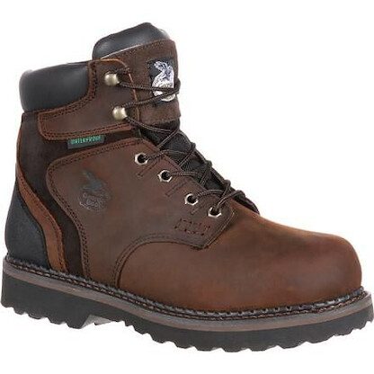 GEORGIA BOOT Men's 6" Brookville Soft Toe Waterproof Work Boot Dark Brown - G7134