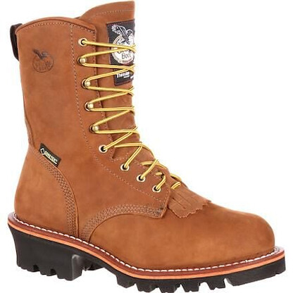 Georgia Boot Men's 10" Steel Toe GORE-TEX® Waterproof Insulated Logger Work Boot Worn Saddle - G9382
