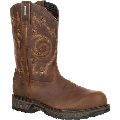 GEORGIA BOOT Men's 11" Carbo-Tec LT Composite Toe Waterproof Wellington Work Boot Brown - GB00239