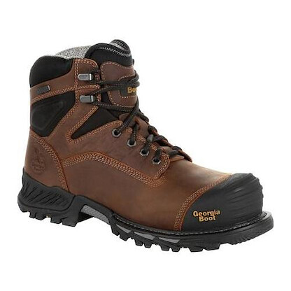 GEORGIA BOOT Men's 6" Rumbler Composite Toe Waterproof Work Boot Black/Brown - GB00284