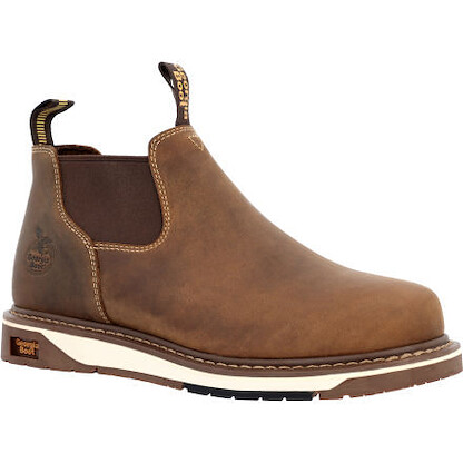 GEORGIA BOOT Men's 4" AMP LT Wedge Soft Toe Romeo Work Boot Brown - GB00545