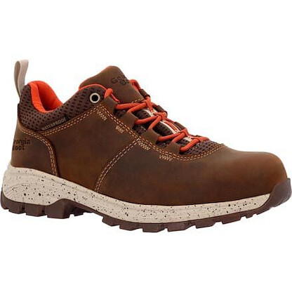 GEORGIA BOOT Women's 3" Eagle Trail Soft Toe Waterproof Oxford Hiker Work Shoe Brown - GB00602