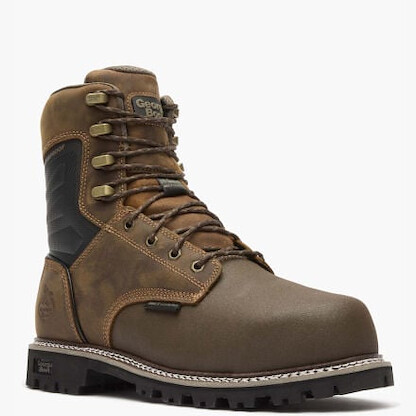 GEORGIA BOOT Men's 8" Brute Composite Toe Internal Metatarsal Guard Waterproof Work Boot Brown - GB00643