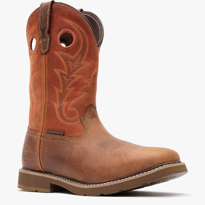 GEORGIA BOOT Men’s 11” Core 37 Western Waterproof Soft Toe Pull-On Work Boot Brown Rust - GB00693