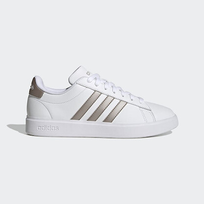 Adidas Women's Grand Court 2.0 Sneaker - Cloud White/Platinum Metallic/Platinum Metallic - GW9215
