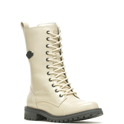 Harley-Davidson Women's 8" Walsen Lace Side-Zip Riding Boot Light Beige - D87257