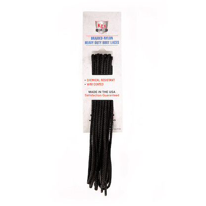 KG's Boot Guard 54" Heavy Duty Braided Nylon Boot Laces Black (1 pair) - 154BL