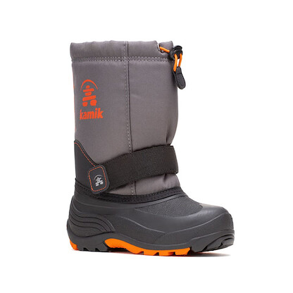 Kamik Unisex Kids' Rocket Charcoal Flame Winter Boot - NK4125-CFL