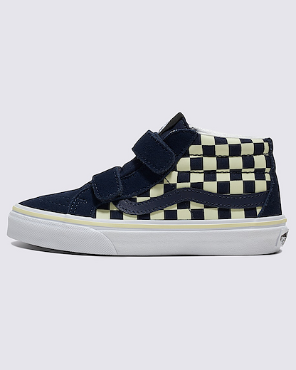 VANS Toddlers' Sk8-Mid Reissue V Shoe Summer Nights Navy/Glow Yellow - VN000CQ0NVY