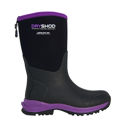 DRYSHOD WORK Women’s Legend MXT Mid Work Boot Black/Purple - LGX-WM-BKPP