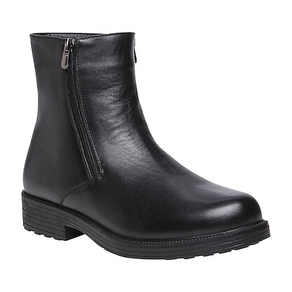 Propet Men's Troy Double-Zip Boot Black Leather - MBA005LBLK